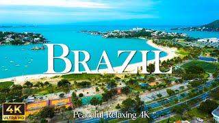 FLYING OVER BRAZIL 4K UHD Amazing Beautiful Nature Scenery With Relaxing Music  4K VIDEO ULTRA HD