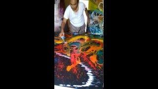 Abstract Painting demo by Totok Sudarto Yogyakarta Indonesia