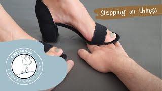 ASMR stepping on things  girlfriend trampling hands with her high heels