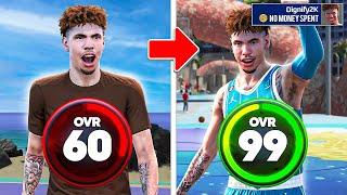 LAMELO BALL BUILD 60 OVR to 99 OVR in 1 VIDEO No Money Spent + No MyCareer