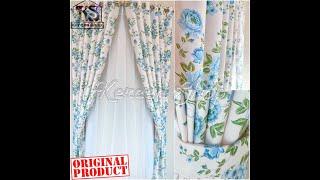 Dekorasi ruang tamu dekorasi kamar rumah minimalis gorden jendela import motif shabby chic biru