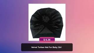 Velvet Turban Hat For Baby Girl