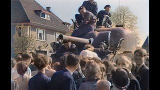 The liberation of the Dutch area of Apeldoorn in 1945 in color De bevrijding rond Apeldoorn in 1945