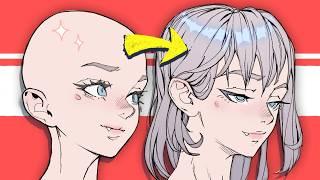 The easy way to draw HAIR beginner tutorial