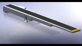 3D design of three-section telescopic belt loading conveyor