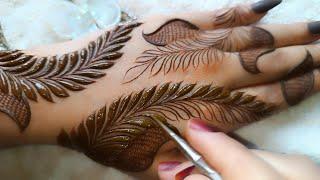 Latest Bold Dubai Leaves Mehndi Design 2024  Step by Step Tutorial  Henna Fever