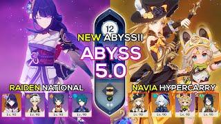 NEW C0 Navia Hypercarry & C0 Raiden National  Spiral Abyss 5.0  Genshin Impact