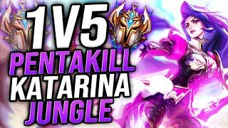 KATEVOLVED  1V5 PENTAKILL AS KATARINA JUNGLE? AND YES IN CHALLENGER ELO.