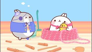 Molang and Piu Piu prisoners of a pirate ship ‍️  Molang  Funny Compilation For Kids