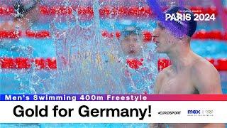 GERMANY WIN GOLD   Mens Swimming 400m Freestyle Highlights  Paris Olympics 2024  #Paris2024