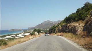 4K-Driving to Falassarna beach Crete Greece