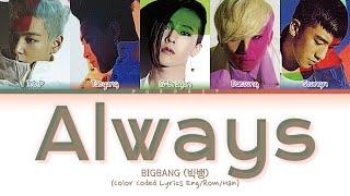 BIGBANG 빅뱅 ALWAYS Lyrics Color Coded Lyrics EngRomHan