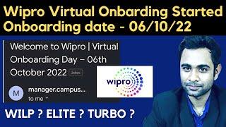 Wipro virtual Onboarding started  Wipro Onboarding 6th october 2022 } No pjp