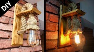 20 TLYE AHŞAP VINTAGE DUVAR LAMBASI YAPIN  KENDİN YAP  MAKING A RUSTIC WOODEN SCONCE  WALL LAMP