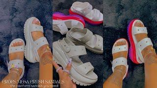 CROCS MEGA CRUSH SANDAL UNBOXING REVIEW & ON FOOT TRY ON  ELEPHANT & MULTI WHITE COLORWAYS  VIRAL