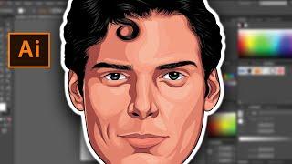 Superman Christopher Reeve - SPEEDART  Adobe Illustrator