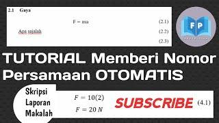 Cara Mudah Membuat Nomor Persamaan Rumus Otomatis  Cocok untuk Pejuang Skripsi