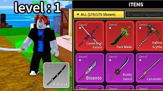 Noob To Max Level Using Only Swords Collecting All Swords in One Video Blox Fruits