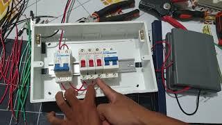 single phase 2 wire line to ground power source pb actual wiring using 2 pole main mcb