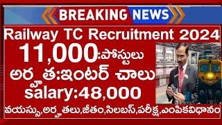 Railway TC Recruitment 2024  RRB TC Recruitment  Railway Ticket Collector Notification Details