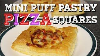 Mini puff pastry pizza squares - nosaibasfood 