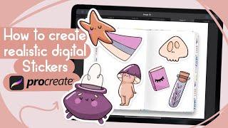 HOW TO CREATE REALISTIC DIGITAL STICKERS IN PROCREATE & GOODNOTES