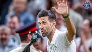 Novak Djokovics Fiery On-court Interview After Holger Rune Win  Fourth Round  Wimbledon 2024