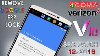 LG V10 Verizon Google Account Remove  Last Update 25a  Dec 2016  Android 6.0.1