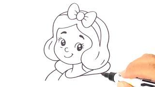 How to DRAW SNOW WHITE Easy Step by Step