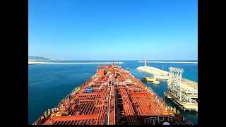 Tanker ship docking at Bizerte Tunisia for Loading operation. Video taken from my Second officer