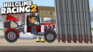 DESTROYING INTENSE CITY WITH RACING TRUCK - Hill Climb Racing 2