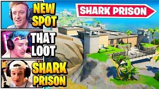 Streamers React To *NEW* SHARK PRISON New Location  Fortnite Daily Funny Moments Ep.569