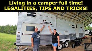 FULL TIME Living in a camper Legalities tips and advice #575