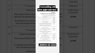 JENPAS UG 2023 Counselling Schedule.