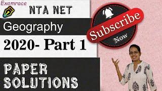 NTA NET Geography 2020 Past Paper Solutions Set 1 Important Questions by Dr. Manishika Jain