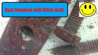 Removing Rust From Bolts With Citric Acid From Amazon