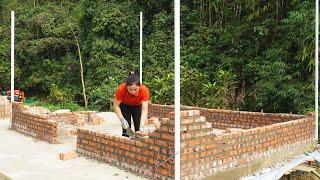 Building New House 2024 - Amazing Skills Help The Girl Build New House With Bricks & Cement