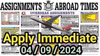 Assignment Abroad Times Today Newspaper 04092024 gulf job vacancy 2024