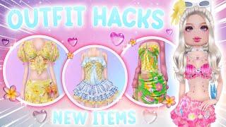 10+ SUMMER OUTFIT HACKS USING THE NEW SUMMER ITEMS IN DRESS TO IMPRESS *NON VIP* + *VIP*