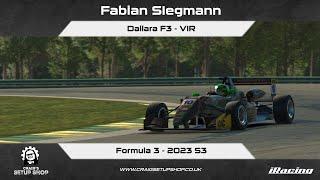 iRacing - 23S3 - Dallara F3 - Formula 3 - VIR - FS