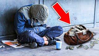 Homeless man is down on his luck then discovers a fortune on the street that changes his life