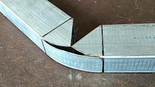not everyone knows the welders new trick in bending square pipes 90 degrees  pipe cutting trick