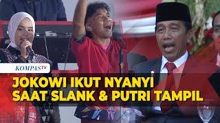 Kala Jokowi Ikut Nyanyi saat Putri Ariani dan Slank Tampil di HUT ke-77 Bhayangkara