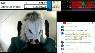 rWallstreetbets Wolfman Loses $81600 Live trading in 7 mins