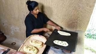 Naan Recipes  Butter Naan Roti and Garlic Naan Roti with Chickpea and Potato curry  Village Food