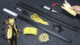 EASY & SIMPLE DIY  Making my Popsicle Naruto Kurama Mode Weapon  WITHOUT USING POWERTOOLS