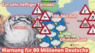 Letzte Warnung Ein sehr gefährlicher Hurrikan mit Überschwemmungen großen Hagelkörnern und Winden