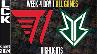 T1 vs BRO Highlights ALL GAMES  LCK Summer 2024 W4D1  T1 vs OKSavings Brion Week 4 Day 1