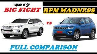 Jeep Compass 2017 vs Toyoto Fortuner Comparison Review 2017 Jeep Compass  2017 Toyota Fortuner