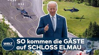 G7-Gipfel Biden landet mit der Air Force One - Per Hubschrauber geht es Richtung Schloss Elmau